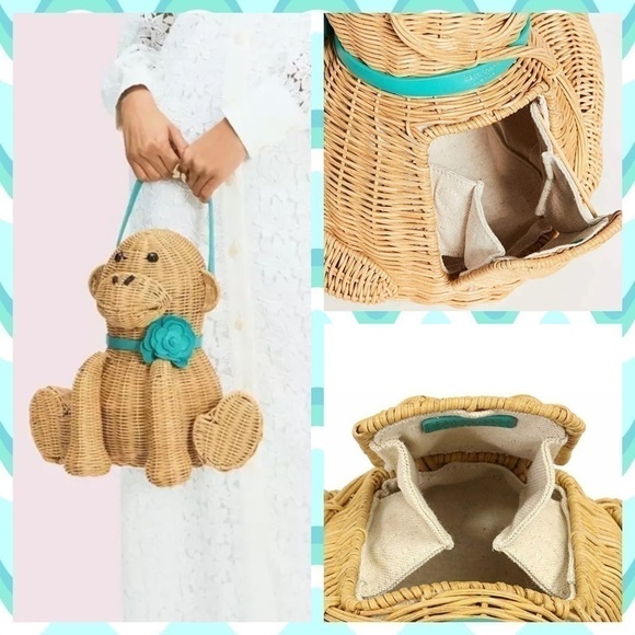 Kate Spade Monkey 🐒 Wicker Novelty Rare Bag - Picture 8 of 14